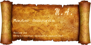Mauter Asszunta névjegykártya